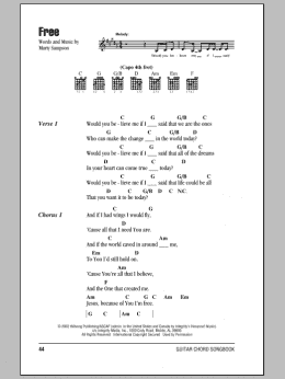 page one of Free (Guitar Chords/Lyrics)