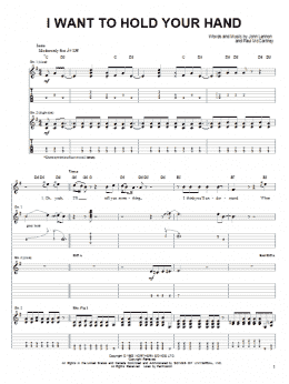 page one of I Want To Hold Your Hand (Easy Guitar)