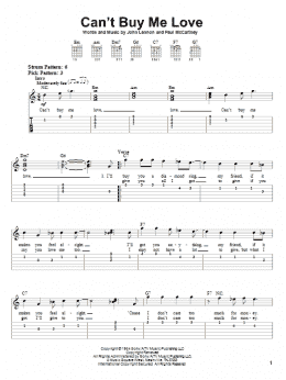 page one of Can't Buy Me Love (Easy Guitar Tab)