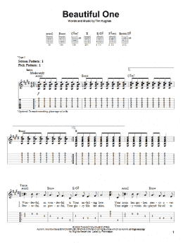 page one of Beautiful One (Easy Guitar Tab)