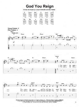 page one of God You Reign (Easy Guitar Tab)