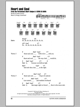 page one of Heart And Soul (Guitar Chords/Lyrics)