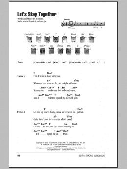 page one of Let's Stay Together (Guitar Chords/Lyrics)