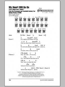 page one of My Heart Will Go On (Love Theme from Titanic) (Guitar Chords/Lyrics)