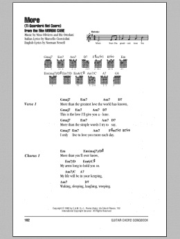 page one of More (Ti Guardero Nel Cuore) (Guitar Chords/Lyrics)