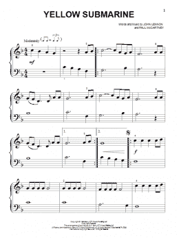 page one of Yellow Submarine (Beginning Piano Solo)