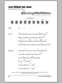 page one of Love Without End, Amen (Guitar Chords/Lyrics)