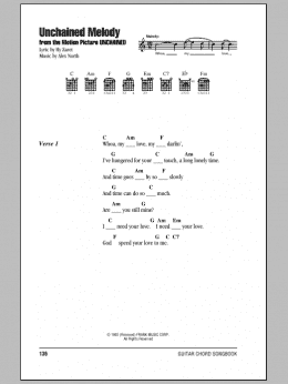 page one of Unchained Melody (Guitar Chords/Lyrics)