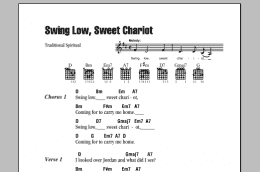 page one of Swing Low, Sweet Chariot (Guitar Chords/Lyrics)