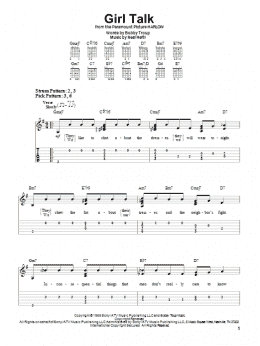 page one of Girl Talk (Easy Guitar Tab)