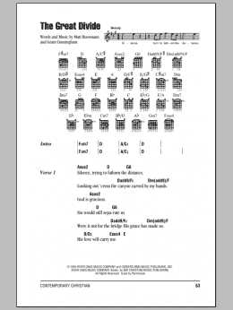 page one of The Great Divide (Guitar Chords/Lyrics)