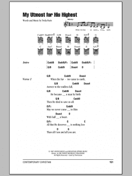 page one of My Utmost For His Highest (Guitar Chords/Lyrics)