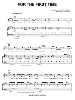 page one of For The First Time (Piano, Vocal & Guitar Chords (Right-Hand Melody))