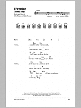 page one of I Promise (Wedding Song) (Guitar Chords/Lyrics)