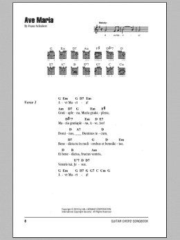 page one of Ave Maria (Guitar Chords/Lyrics)