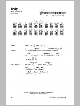 page one of Truly (Guitar Chords/Lyrics)