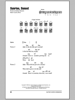 page one of Sunrise, Sunset (Guitar Chords/Lyrics)