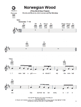 page one of Norwegian Wood (This Bird Has Flown) (Ukulele)