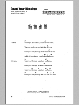 page one of Count Your Blessings (Guitar Chords/Lyrics)