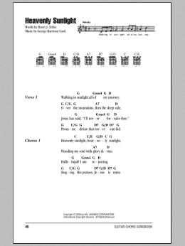 page one of Heavenly Sunlight (Guitar Chords/Lyrics)