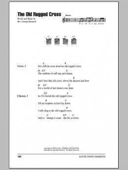 page one of The Old Rugged Cross (Guitar Chords/Lyrics)