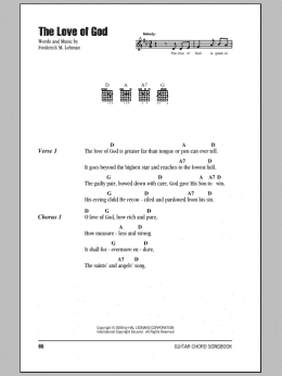 page one of The Love Of God (Guitar Chords/Lyrics)