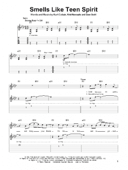 page one of Smells Like Teen Spirit (Guitar Tab (Single Guitar))