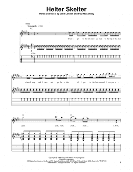 page one of Helter Skelter (Guitar Tab (Single Guitar))