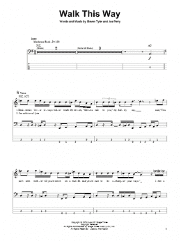 page one of Walk This Way (Bass Guitar Tab)