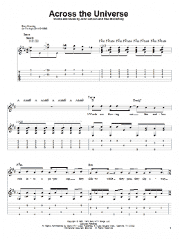 page one of Across The Universe (Solo Guitar)