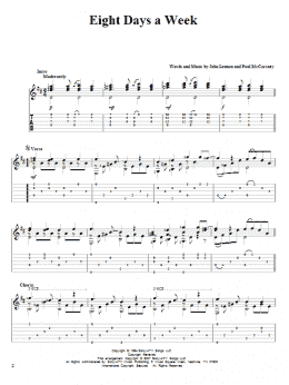 page one of Eight Days A Week (Solo Guitar)