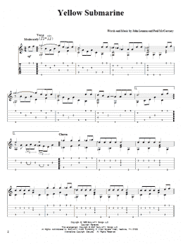 page one of Yellow Submarine (Solo Guitar)