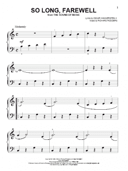 page one of So Long, Farewell (Beginning Piano Solo)