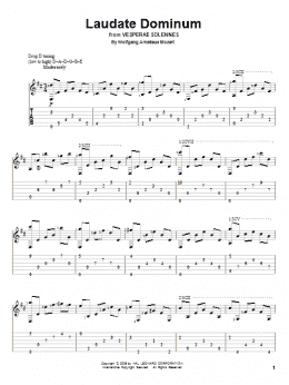 page one of Laudate Dominum (Solo Guitar)