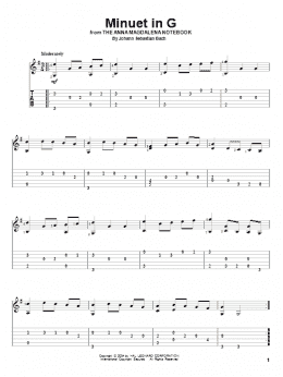 page one of Minuet In G (Solo Guitar)