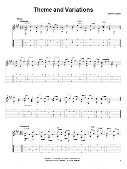 page one of Theme And Variations (Solo Guitar)