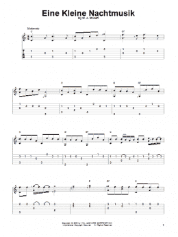 page one of Eine Kleine Nachtmusik (Solo Guitar)