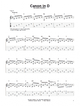 page one of Canon In D (Solo Guitar)