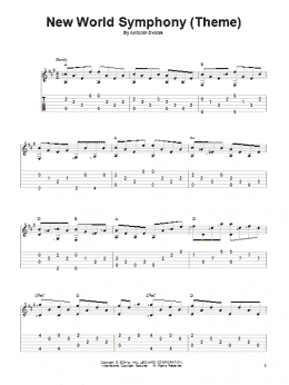 page one of New World Symphony (Theme) (Solo Guitar)