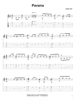 page one of Pavana (Solo Guitar)