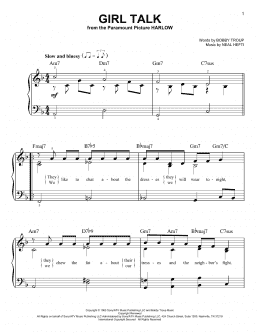 page one of Girl Talk (Easy Piano)