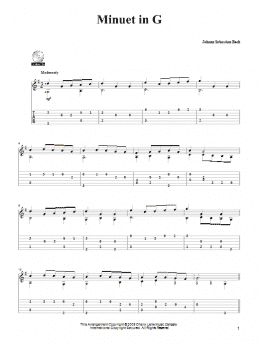 page one of Minuet In G (Solo Guitar)