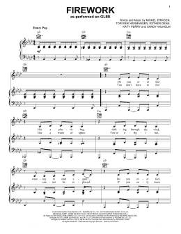 page one of Firework (Piano, Vocal & Guitar Chords (Right-Hand Melody))