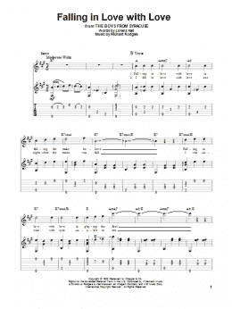 page one of Falling In Love With Love (Solo Guitar)