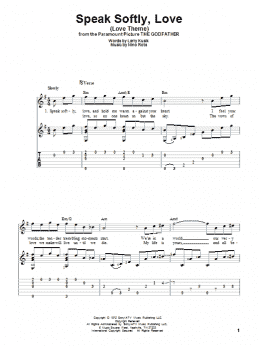 page one of Speak Softly, Love (Love Theme) (Solo Guitar)