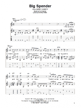 page one of Big Spender (Solo Guitar)