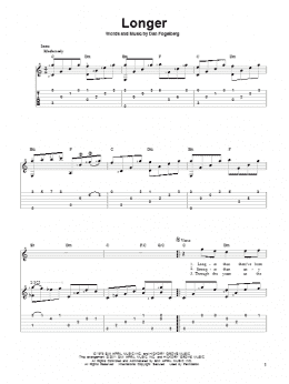 page one of Longer (Solo Guitar)