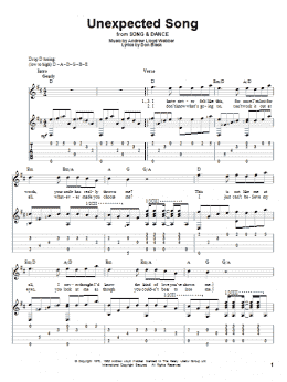 page one of Unexpected Song (from Song & Dance) (Solo Guitar)