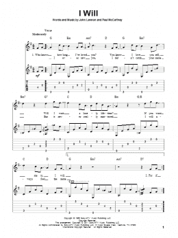 page one of I Will (Solo Guitar)