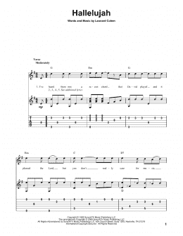 page one of Hallelujah (Solo Guitar)